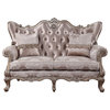 Jayceon Loveseat With 2 Pillows, Fabric and Champagne