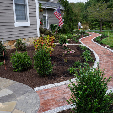 Front entrance walkways and landscape plantings