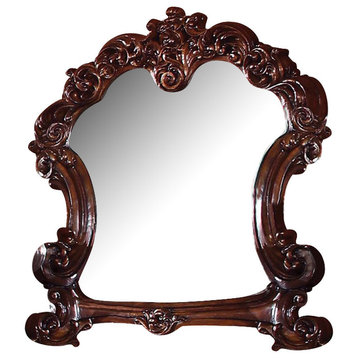 Acme Vendome Landscape Mirror With Intricate Details, Cherry 22004