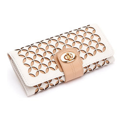 Chloe Leather Jewelry Roll in Cream - Jewelry Boxes And Organizers