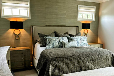 Example of a transitional wallpaper bedroom design in Atlanta