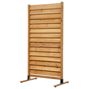 Sierra 6.1'Hx3.1'W Freestanding or Surface Mounted Louvered Wood Screen