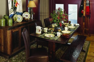 Inspiration for a rustic dining room remodel in Boston