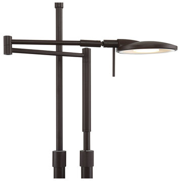 Dessau Turbo Double Swing-Arm LED Floor Lamp, Bronze