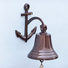 Anchor Antique Copper Bell 6'' - Copper Bell - Decorative Copper Bell - Nautica