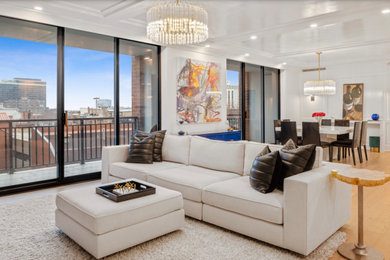 Inspiration for a modern living room remodel in Chicago