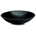 Crescent Garden - Montana Double Walled Indoor/Outdoor Bowl Planter, Caviar Black, 24" - Ideal for housing groups of succulents or displaying a beautiful water garden, the Montana planter from Crescent Garden will look lovely in your sunroom or patio. The bowl-style pot is a multipurpose bowl and can also be used as a fruit bowl or a contemporary accent with decorative orbs for your coffee table. Weather-resistant by design, the Montana bowl planter can be used inside or outdoors depending on your preference and can be easily drilled for draining water.