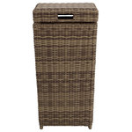 Crosley - Bradenton Trash Can - Avoid the mess of outdoor entertaining with the Bradenton Trashcan. The sturdy steel frame is woven over with UV resistant resin wicker, ensuring durability through the seasons. The interior frame will hold the garbage bag in place, while the removable lid makes transferring the bag simple.