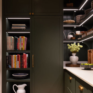 Refined & Luxurious Walnut Lay-On Slim Shaker Reeded Detail Kitchen
