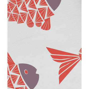Fish Tales, Animal Print Napkin, Coral, Set of 4