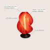 13.5" Mid-Century Coastal Plant-Based PLA 3D Printed Dimmable LED Table Lamp, Red