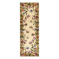 Emerald 9019 Antique Beige Butterfly Garden Rug, 2'6"x8' Runner