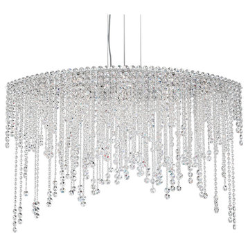 Chantant 8-Light Pendant in Stainless Steel With Clear Heritage Crystal