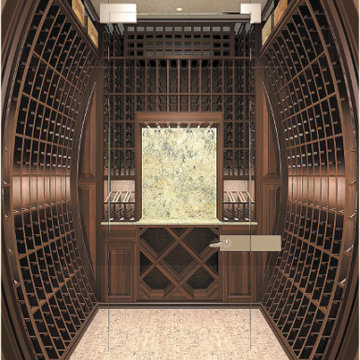 Glass enclosed wine cellars