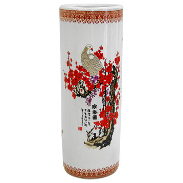 24" Cherry Blossom Porcelain Umbrella Stand