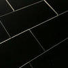 Black Diamond Straight Edge 3x6 Glass Subway Decorative Wall Peel and Stick Tile
