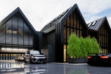 Design ideas for a large contemporary garage in Other.