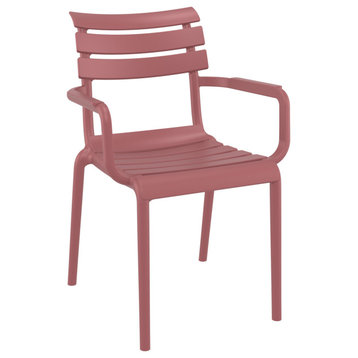Paris Resin Outdoor Arm Chair, Set of 2, Marsala