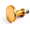 6 Cabinet Knob Bright Solid Brass Pedestal 1 1/4" |