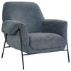 Elie Contemporary Pewter Accent Chair With Metal Base