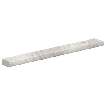 Grigio Bardiglio Polished and Rectified Bullnose Modern 3"x24" Tile, Set of 10