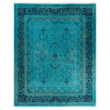 Overdyed, One-of-a-Kind Hand-Knotted Area Rug Blue, 8' 1" x 10' 2"