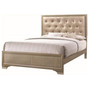 Coaster Beaumont Wood Eastern King Bed with Headboard in Champagne Gold