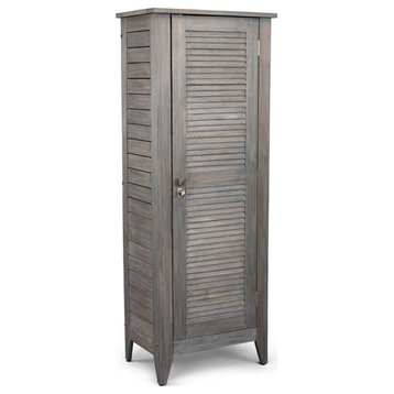 Pemberly Row Contemporary Wood Storage Cabinet in Gray Finish