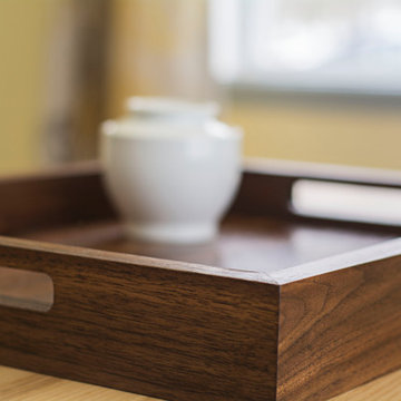 Rustic Wooden Tray with Handles, Walnut Tray, Tray for Ottoman,
