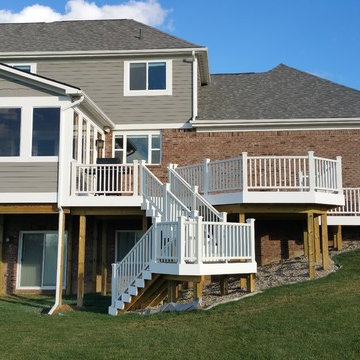 Multi-Level Walk Out Deck with Screen Porch Addition