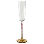 Zodax - Sachi Champagne Flutes, Set of 6, Amber & Pink - One of the festive and most fun ways to serve champagne is this set of champagne glasses. This unique swirled-stem flute glass is an updated version of the classic flute, emphasizing its whimsy chic colors. A marvel of simplicity and engineering, its slender and elegant design maximizes the formation of bubbles in champagne.
