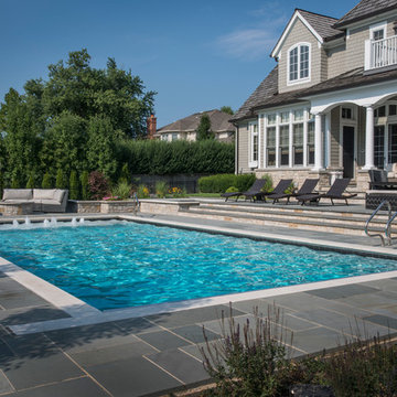 Highland Park,IL Swimming Pool, Separate Elevated Hot Tub, Sunshelf w/ Bubblers