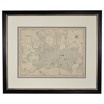 Original Vintage 1920s Washington D.C. Map, Framed