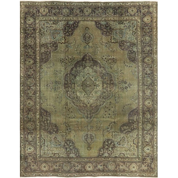 Overdyed Hand Knotted Oriental Wool Rug, 9'2"x12'9"