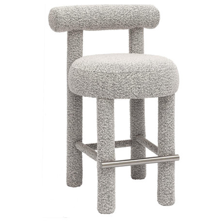 Carmel Black & White Boucle Counter Stool