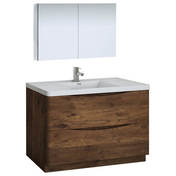 Fresca Tuscany 48" Rosewood Vanity With Medicine Cabinet