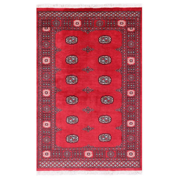 Silky Bokhara Hand-Knotted Rug 4' 1" X 6' 2" - Q13797
