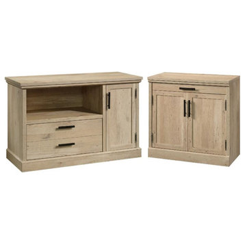 Home Square 2-Piece Set with Base Storage Stand & Filing Cabinet with Storage