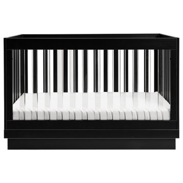 Harlow Acrylic 3-in-1 Convertible Crib, Toddler Bed Conversion Kit, Black
