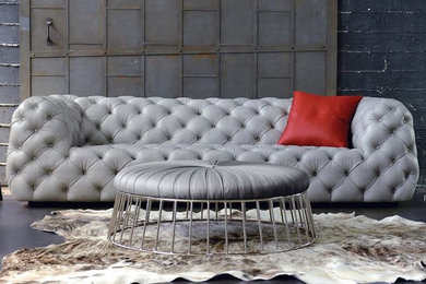 Trendy living room photo in Denver