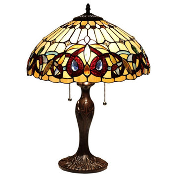 CHLOE Serenity Tiffany-style 2 Light Victorian Table Lamp 16" Shade