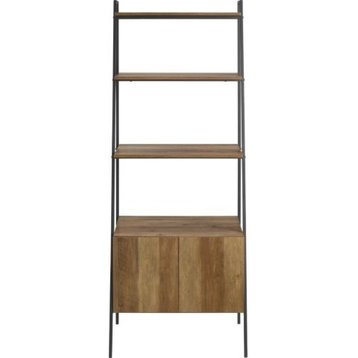 Walker Edison 72" Industrial Modern Ladder Bookcase in Reclaimed Barnwood