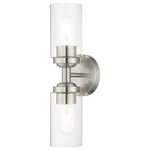 Livex Lighting - Whittier 2-Light Brushed Nickel Vanity Sconce - Illuminate your home with a bright design from the Whittier collection. This two-light vanity sconce features a brushed nickel finish with clear glass. Perfect for a contemporary or transitional luxury bathroom setting.