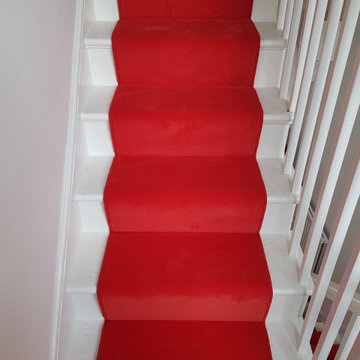 Red Carpet Installation to Stairs as a Runner in Fulham