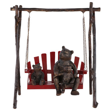 Bear and Cubs on Porch Swing