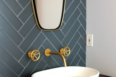 Mid-Century Inspired Powder Room