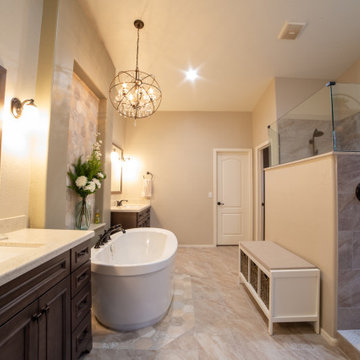 Tranquil Master Bathroom Remodel With Soaking Tub