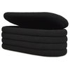 Fuji 49" Upholstered Oval Storage Bench, Ebony Black Boucle