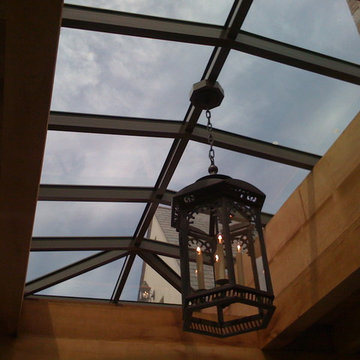 Ridge skylight with chandelier