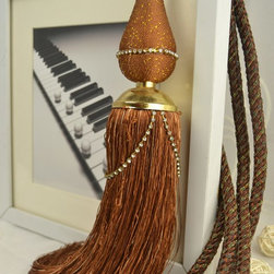 6 Colors QYM24 Polyester Curtain Tassel Tie Backs in Brown Color - Window Treatment Accessories